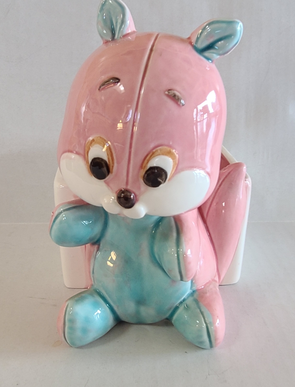 VTG Lefton Baby Planter Pink Squirrel Infant Child’s Nursery Pastel Kitsch H5766